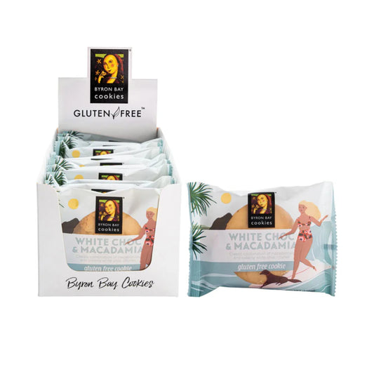BYRON BAY COOKIES Gluten Free Cookies White Choc Macadamia 12x60g