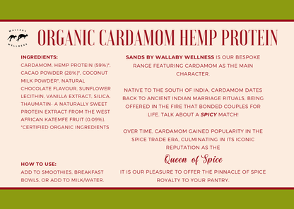 Organic Cardamom Hemp Protein, Chocolate Flavour 175g