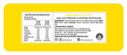 Fibre Boost Cold Pressed Banana Lollies flavoured Protein Bar