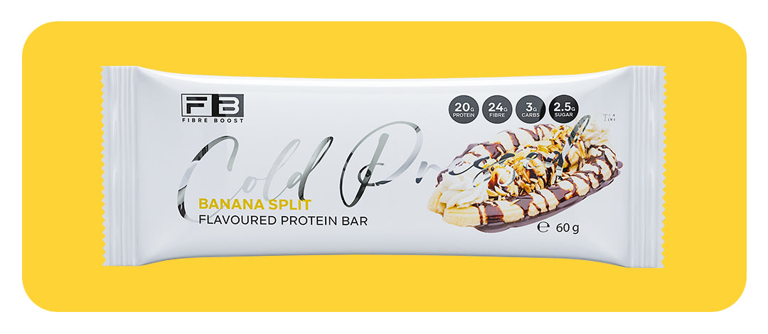 Fibre Boost Cold Pressed Banana Split flavoured Protein Bar