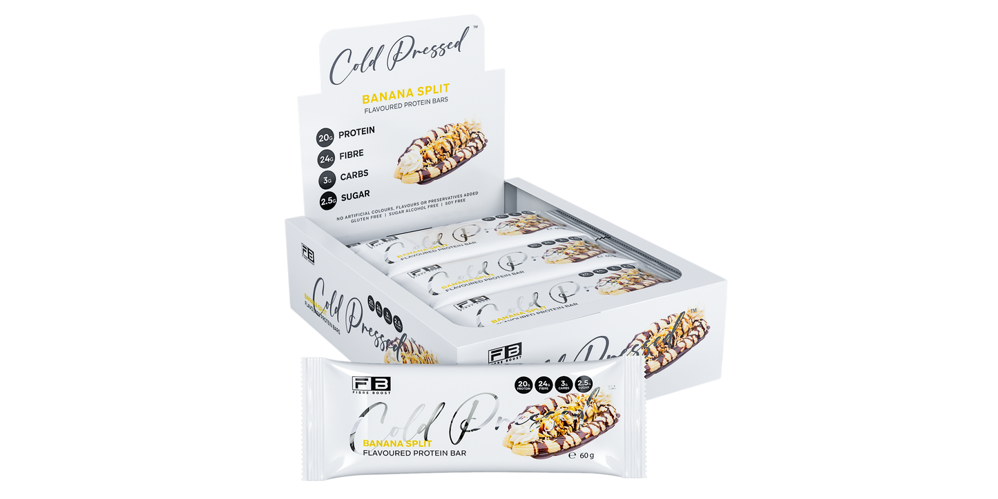Fibre Boost Cold Pressed Banana Split flavoured Protein Bar