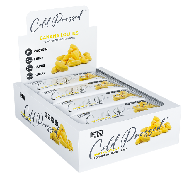 Fibre Boost Cold Pressed Banana Lollies flavoured Protein Bar