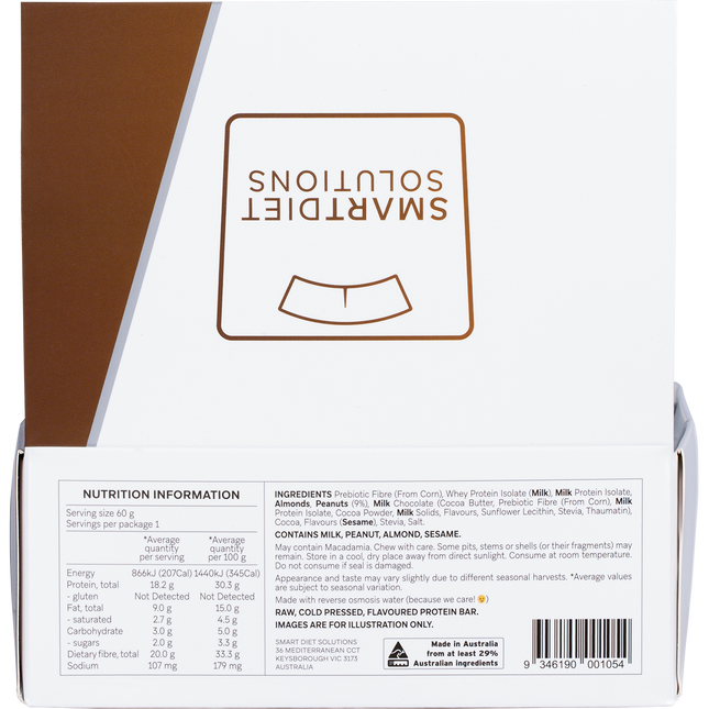 Smart Diet Solutions nutrition information label on a product packaging