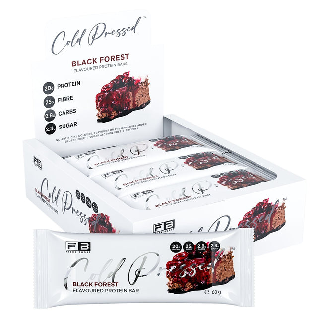 fibre boost cold pressed protein bar box of 12 reviews Fibre Boost Black Forest Flavoured Protein Bar