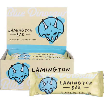 Blue Dinosaur Snack Bar Lamington bar