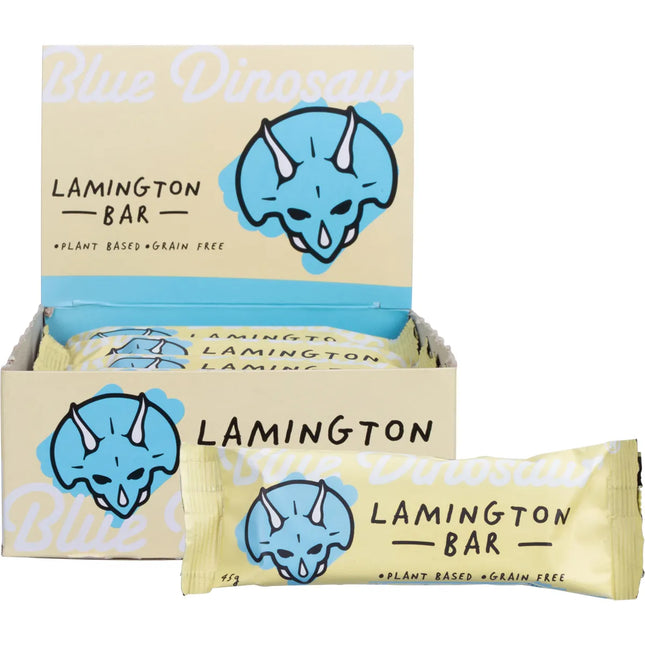 Blue Dinosaur Snack Bar Lamington bar