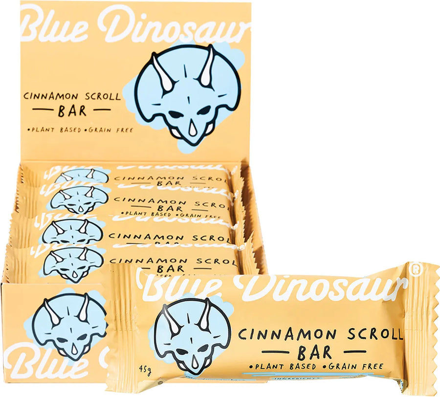 Blue Dinosaur Snack Bar Cinnamin Scroll bar