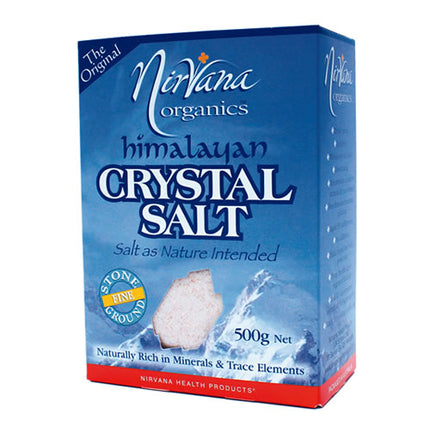 Nirvana Organics Himalayan crystal salt fine 500g package