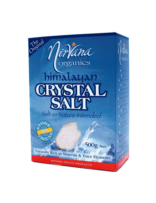 Nirvana Organics Himalayan crystal salt fine 500g package