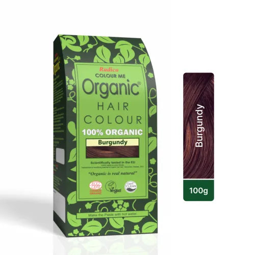 Radico organic hair colour in burgundy shade 100g