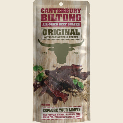 Canterbury Biltong Grass Fed Original Coriander & Pepper 10x100g