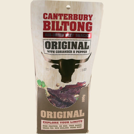 Canterbury Biltong Grass Fed Original Coriander & Pepper 10x100g