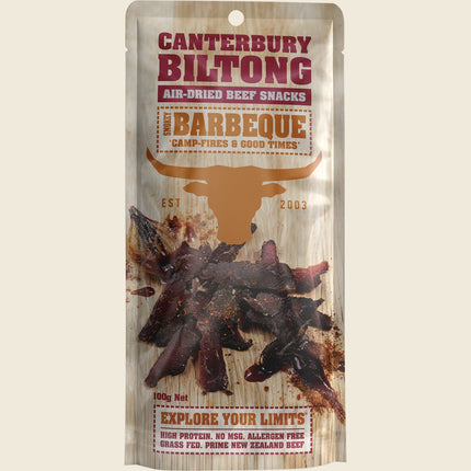 Canterbury Biltong Grass Fed Smokey Barbeque 10x100g