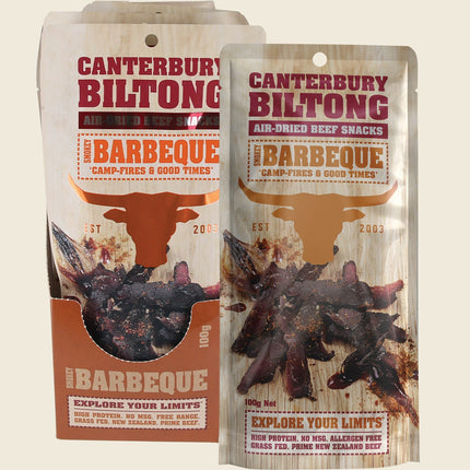 Canterbury Biltong Grass Fed Smokey Barbeque 10x100g