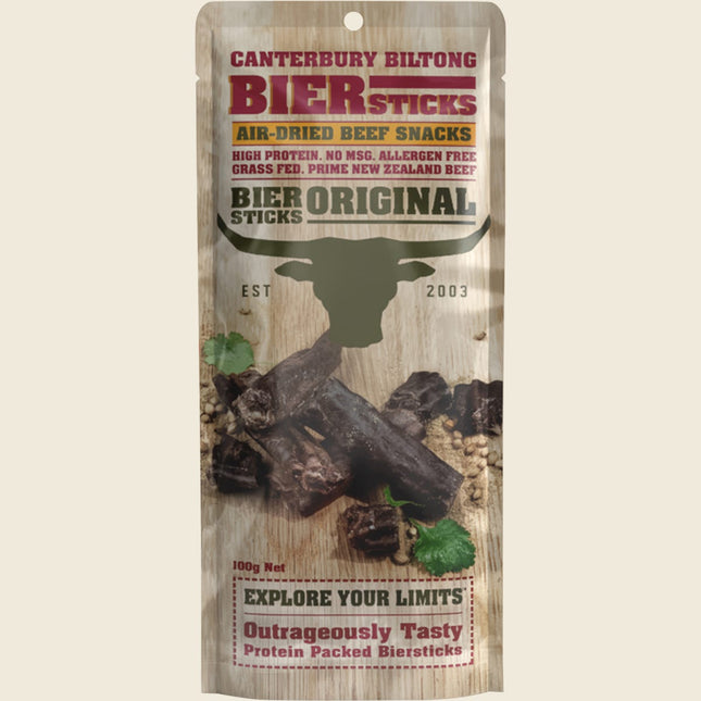 Canterbury Biltong Biersticks Original single 100g pack