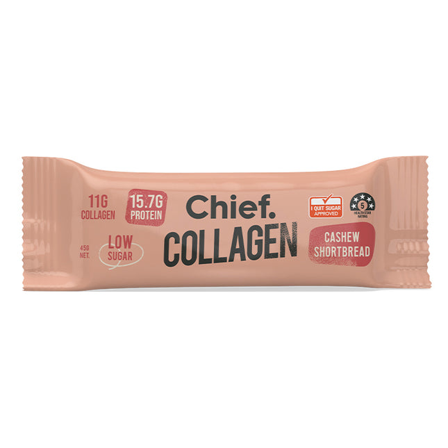 Chief Nutrition Collagen Protein Bar - Cashew Shortbread 45g (Pack of 12)