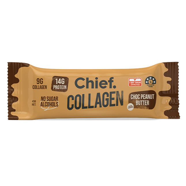 Chief Nutrition Collagen Protein Bar - Choc Peanut Butter 45g (Pack of 12)