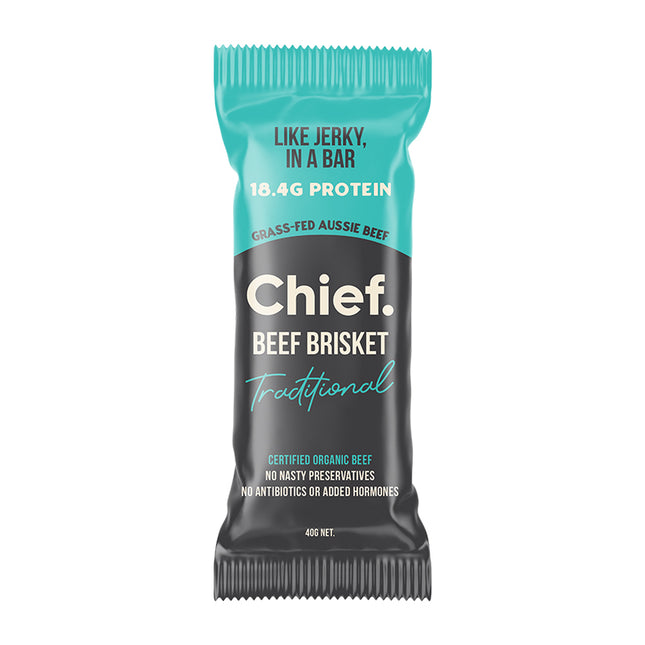 Chief Nutrition Grass Fed Beef Bar - Traditional Beef 40g (Pack of 12)