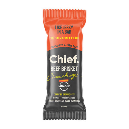 Chief Nutrition Grass Fed Beef Bar - Cheezeburger 40g (Pack of 12)