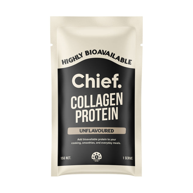 Chief Nutrition Grass-Fed Collagen Protein sachet, Unflavoured, highly bioavailable, 15g single serve