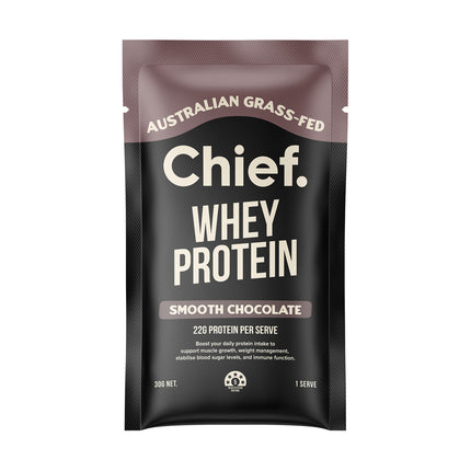 Chief Nutrition Whey Protein Concentrate Sachet - Smooth Chocolate 30g x 10