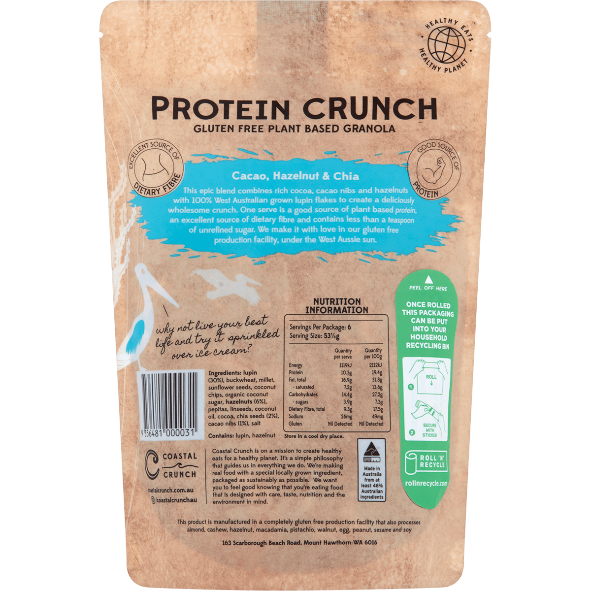 Protein Crunch Granola Cacao, Hazelnut & Chia