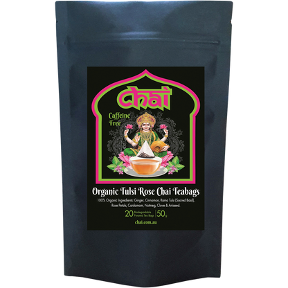Organic Tulsi Rose Chai Tea Bags
