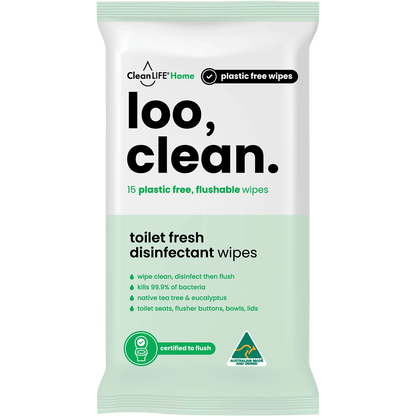 Loo Clean Flushable Plastic Free Wipes