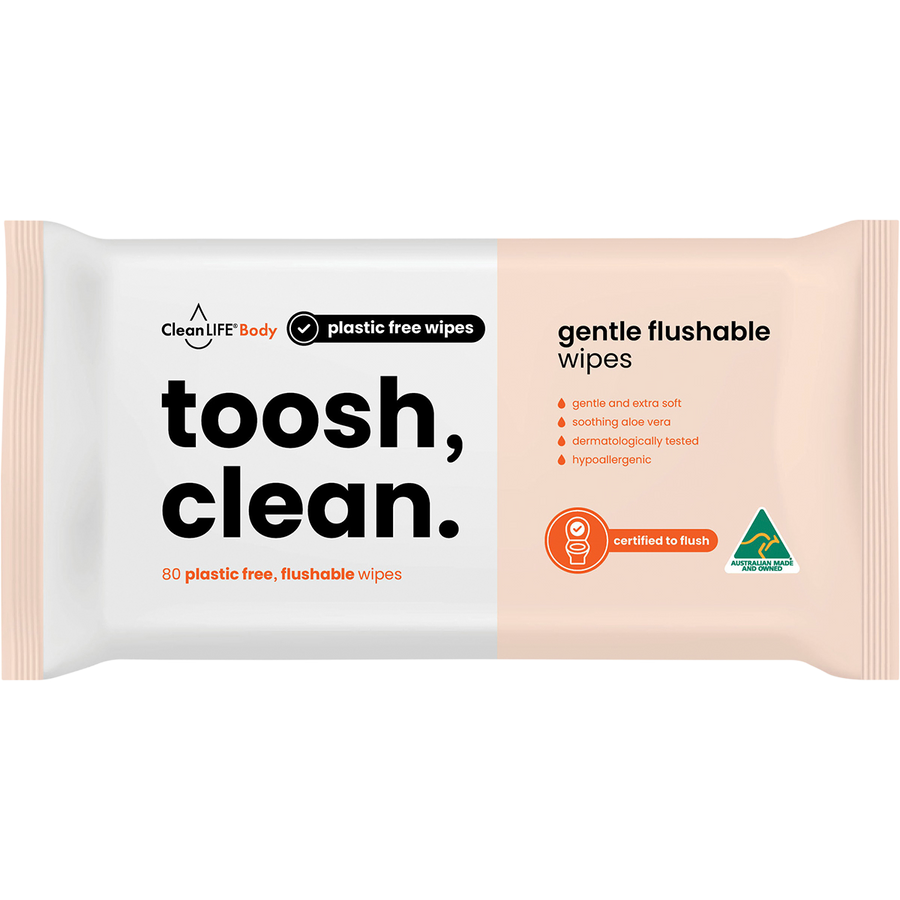Toosh Clean Flushable Plastic Free Wipes