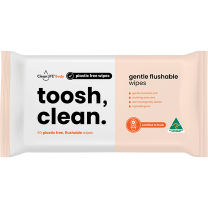Toosh Clean Flushable Plastic Free Wipes