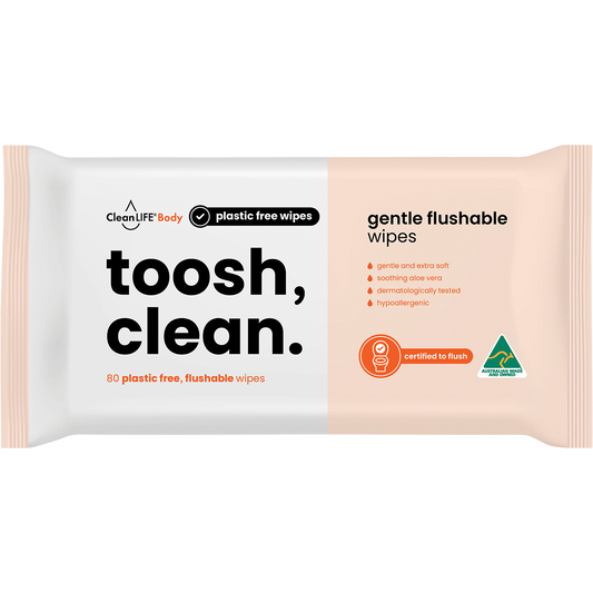 Toosh Clean Flushable Plastic Free Wipes