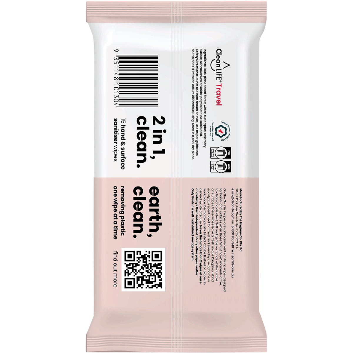 2 In 1 Plastic Free Wipes Hand and Surface Sanitiser