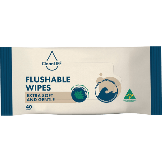 Flushable Plastic Free Wipes Extra Soft and Gentle