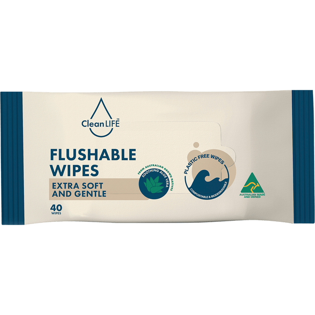 Flushable Plastic Free Wipes Extra Soft and Gentle