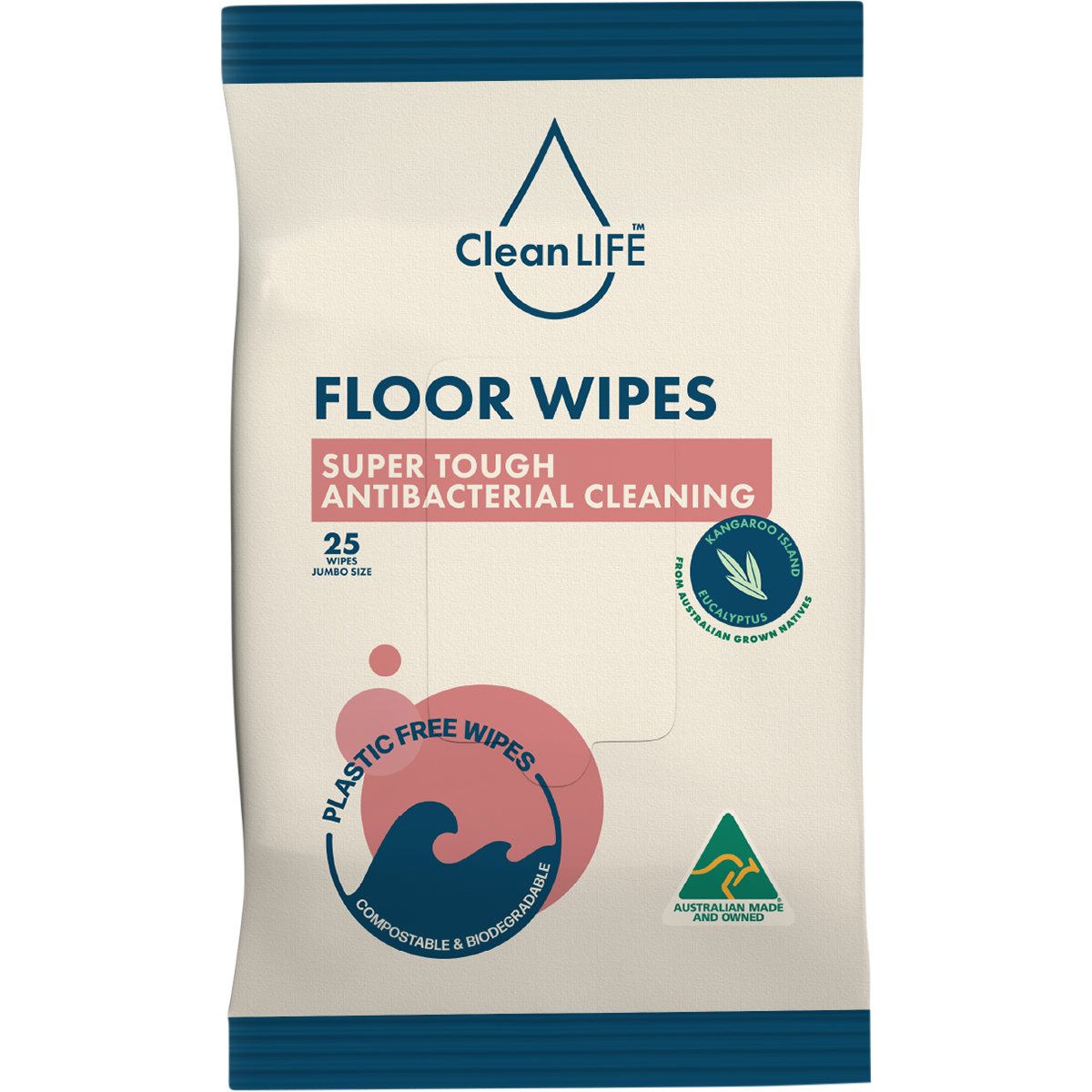 Floor Plastic Free Wipes Antibacterial Cleaning