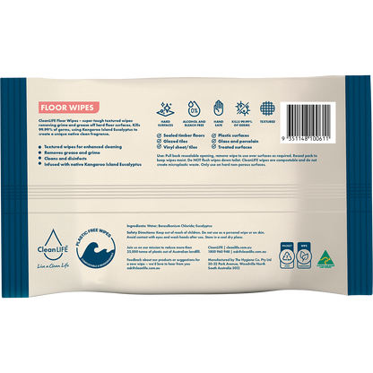 Floor Plastic Free Wipes Antibacterial Cleaning