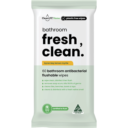 Bathroom Fresh Clean Flushable Plastic Free Wipes