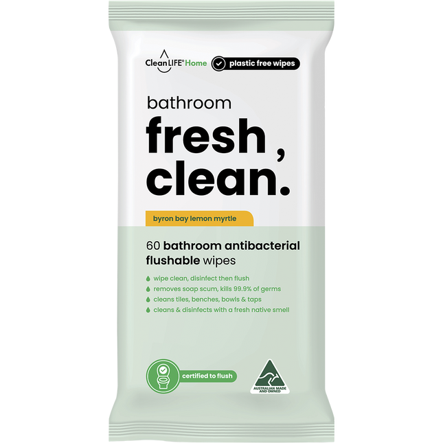 Bathroom Fresh Clean Flushable Plastic Free Wipes