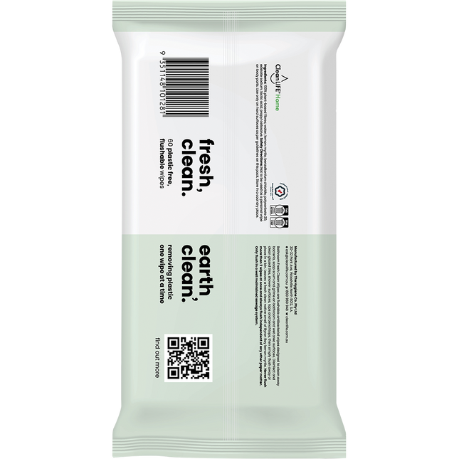Bathroom Fresh Clean Flushable Plastic Free Wipes