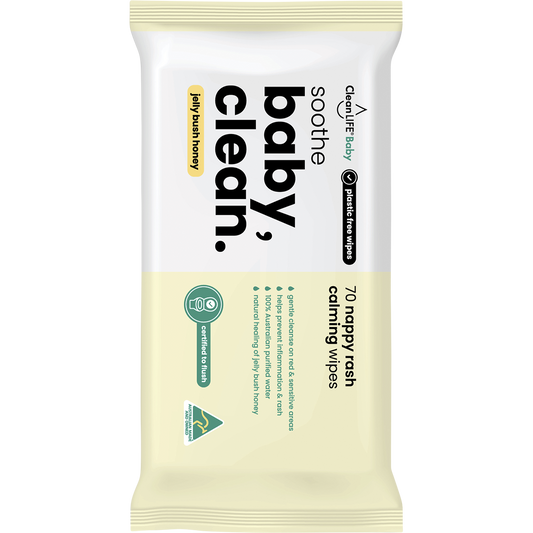Baby Clean Soothe Flushable Plastic Free Wipes