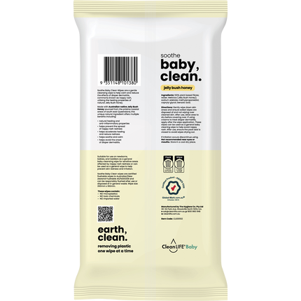 Baby Clean Soothe Flushable Plastic Free Wipes