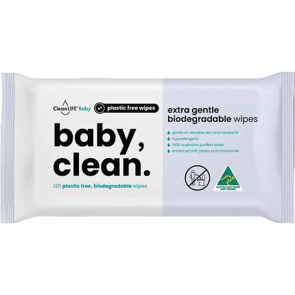 Baby Clean Extra Gentle Plastic Free Wipes
