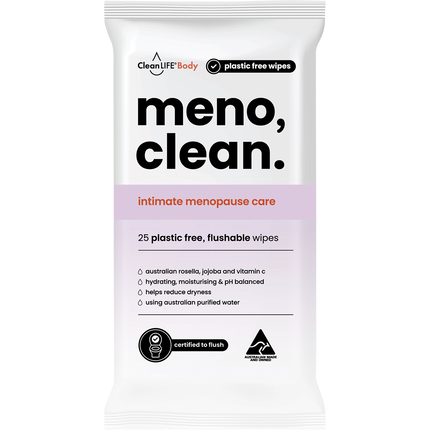 Meno Clean Wipes Flushable Plastic Free Wipes