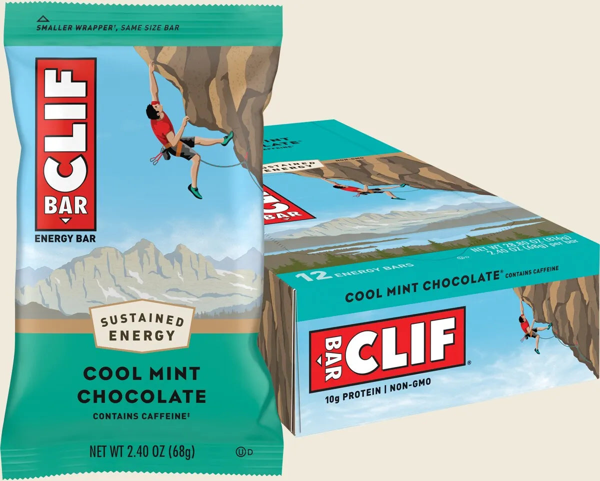 CLIF Energy Bar Cool Mint Choc 49mg Caffeine 12x68g