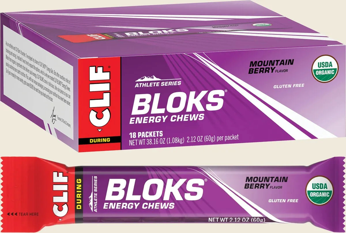CLIF Bloks Energy Chews Mountain Berry 18x60g