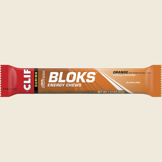CLIF Bloks Energy Chews Orange 25mg Caffeine 18x60g