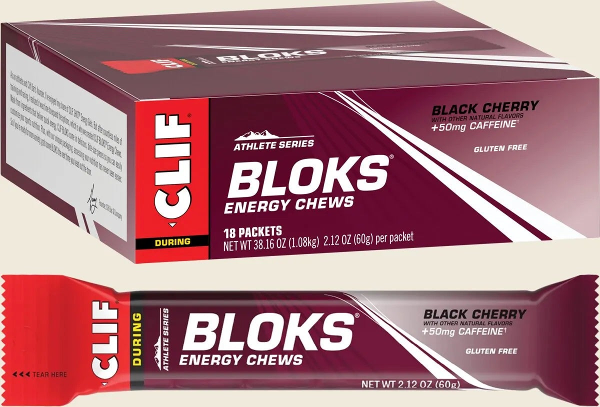 CLIF Bloks Energy Chews Black Cherry 50mg Caffeine 18x60g