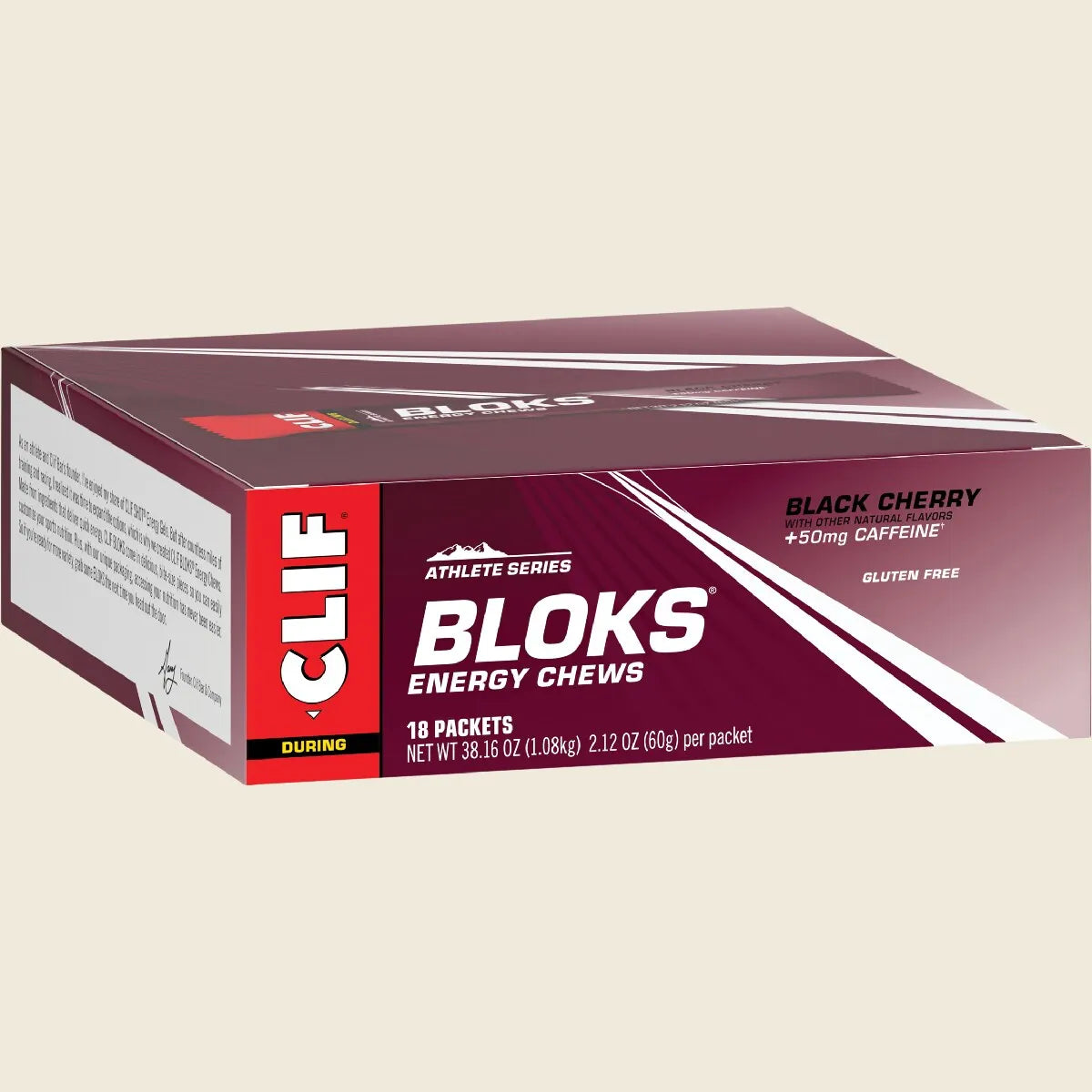CLIF Bloks Energy Chews Black Cherry 50mg Caffeine 18x60g