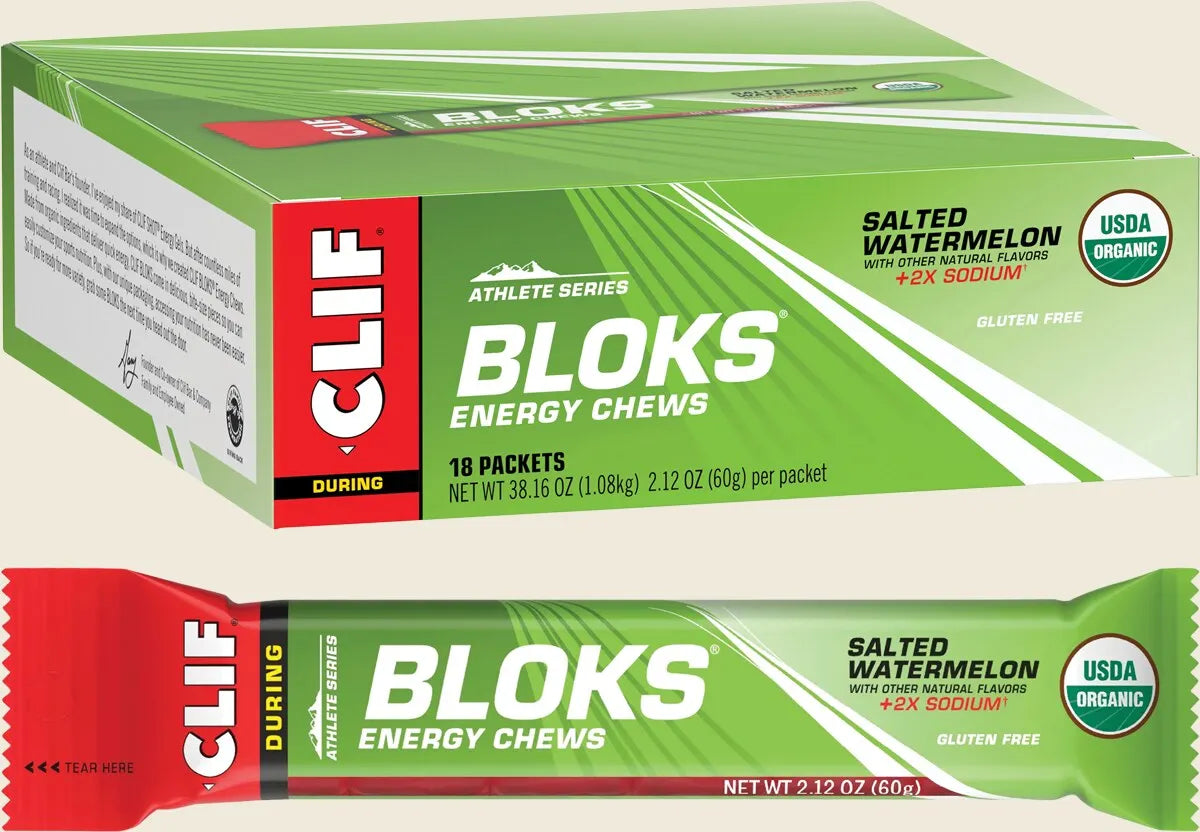 CLIF Bloks Energy Chews Salted Watermelon 100mg Sodium 18x60g