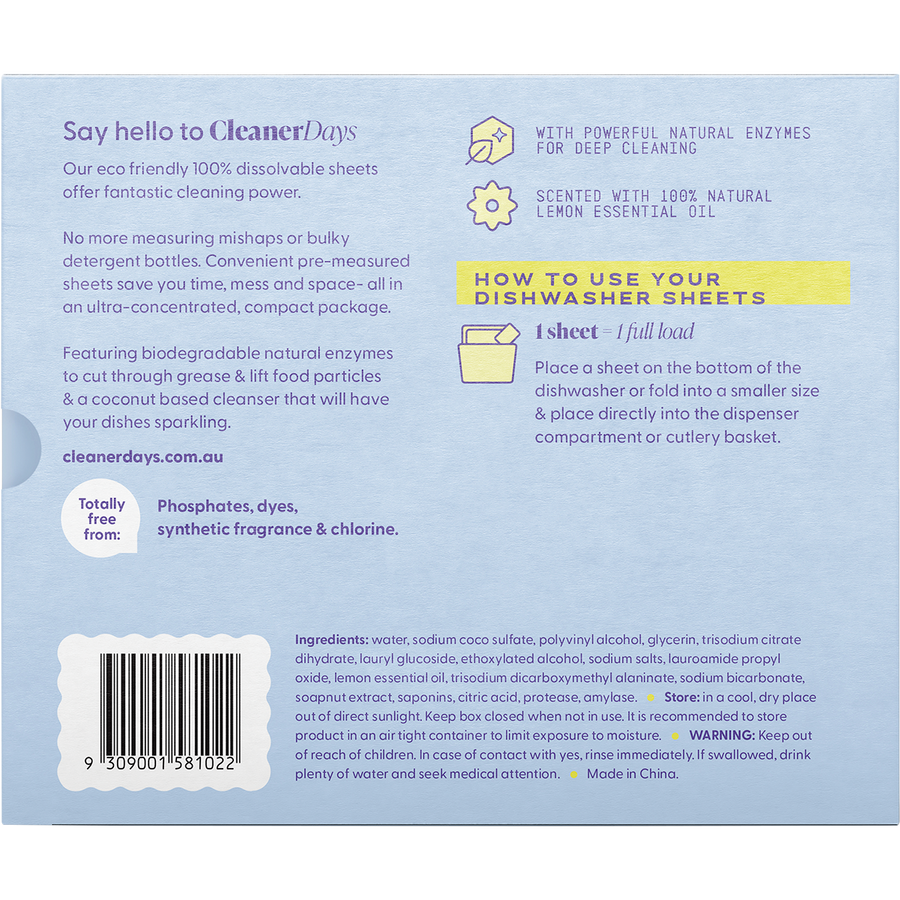 Dishwasher Detergent Sheets Lemon